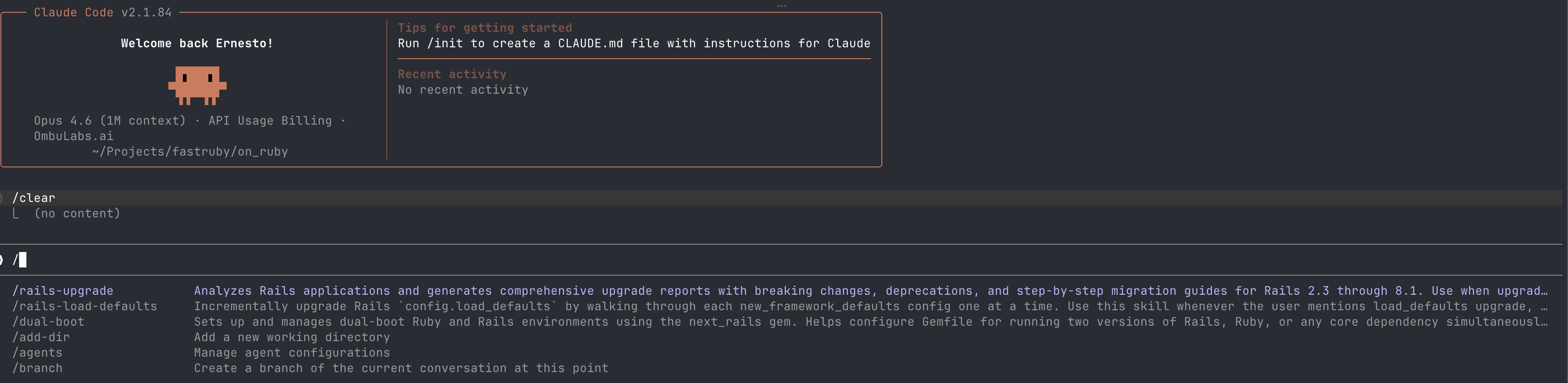 Claude Code Rails Upgrade Skills in your terminal